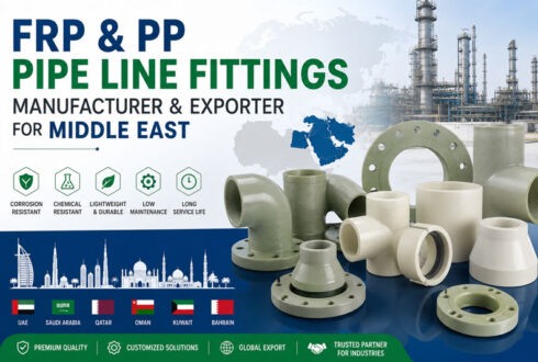 Industrial FRP & PP Pipe Line Fittings Manufacturer & Exporter for Middle East